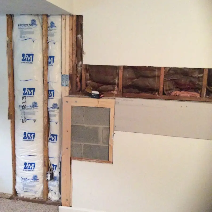 Wall insulation replacement during Contents Cleaning & Restoration in Annapolis